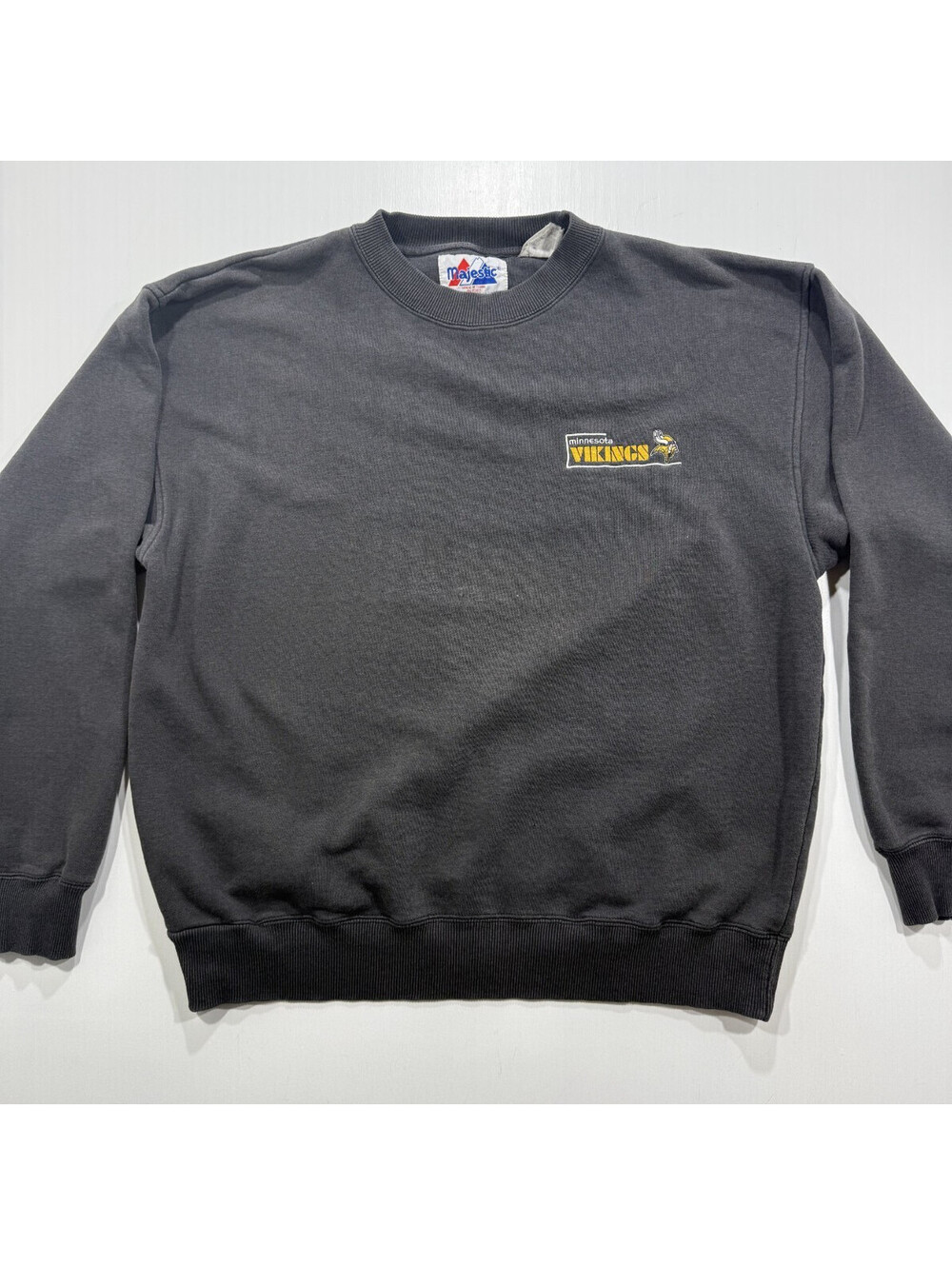 Vintage Minnesota Vikings Sweatshirt Mens Large Gray Majestic NFL Crewneck